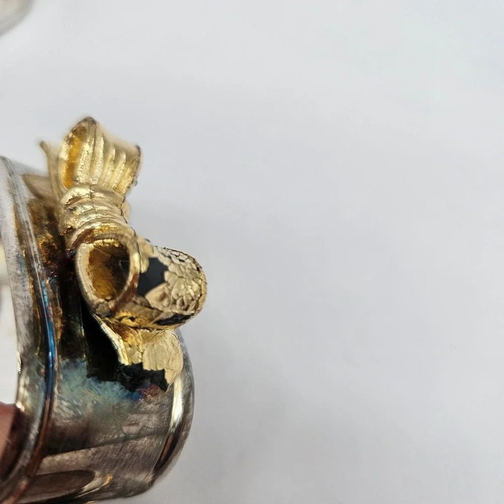 Set of 3 vintage silver bow tie napkin rings home, see photos for condition.